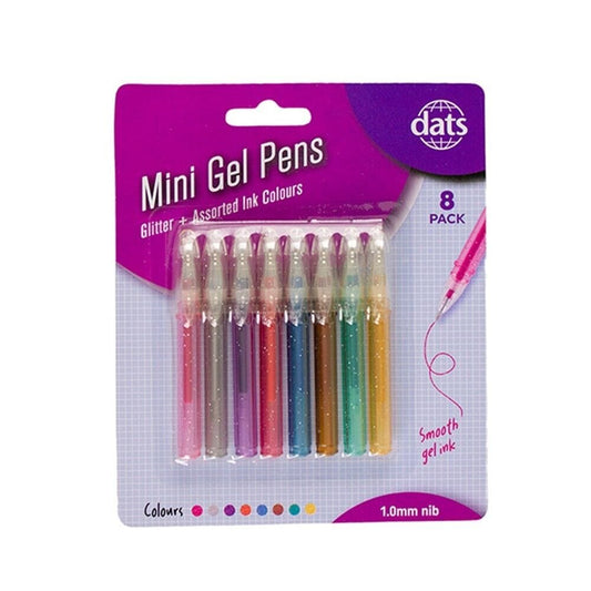 Dats Gel Pens 8 Colour Gel Ink Mini Pens Assorted Pen Scrapbooking Craft Art School Stationary