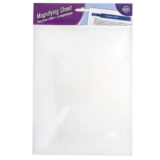 DATS Jumbo Magnifying Sheet Full Page Reading Text Lens 2X Magnification 210x280mm