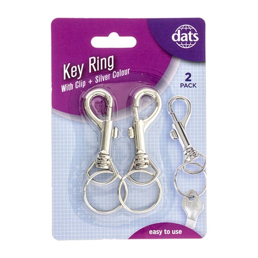 Dats Keyring 2x Swivel Lobster Clasp Clips Hook Alloy Key Ring Split Keychain Durable