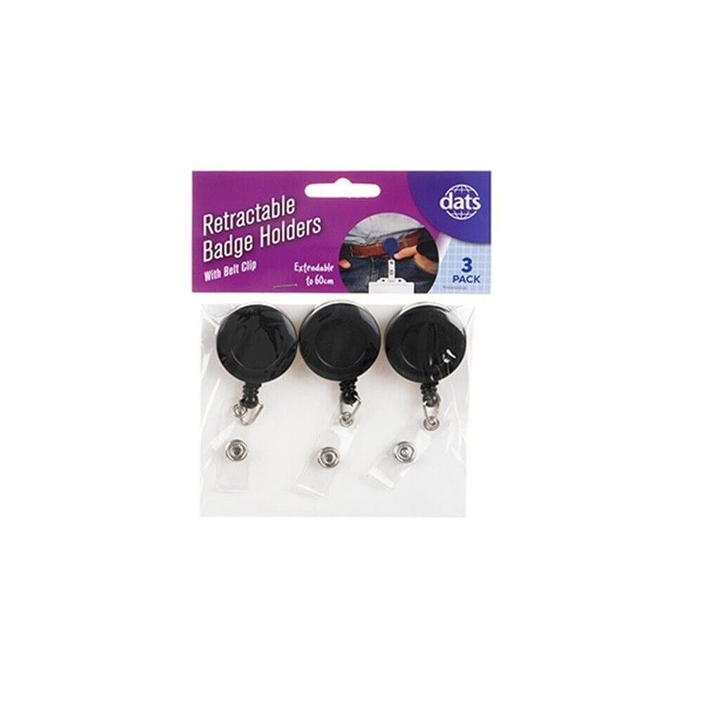 Dats Keyring 3X Retractable Recoil Key Rings Chain Pull Holder Reel Belt Clip Extend Keyring