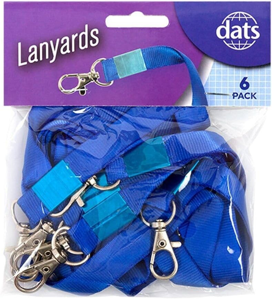 Dats Lanyards 6 Neck Strap Lanyard USB Flash Drives Phone Camera Keys Cards Black ID Office