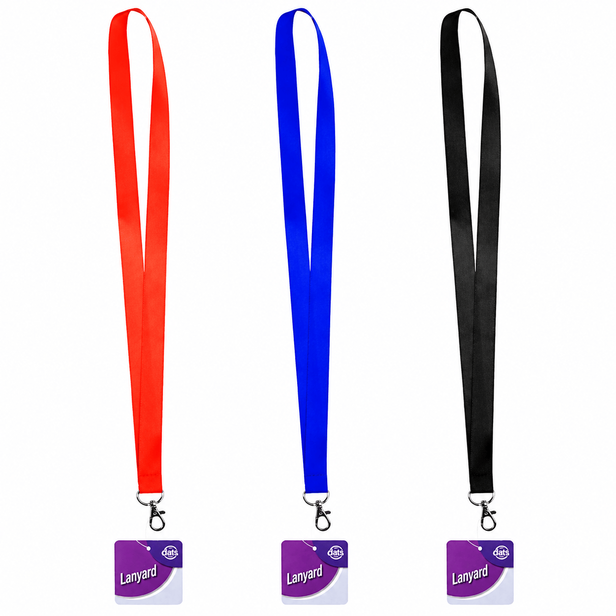 Dats Lanyards Lanyard ID Key Holder Clip Name Tag ID Card Holder Neck Strap Red Black Blue