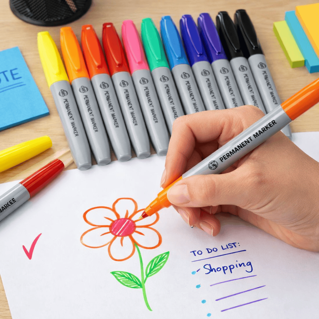 Dats Markers 10pcs Permanent Highlighter Pens Set Bullet Tip Marker Craft Stationary School