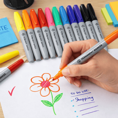 Dats Markers 10pcs Permanent Highlighter Pens Set Bullet Tip Marker Craft Stationary School