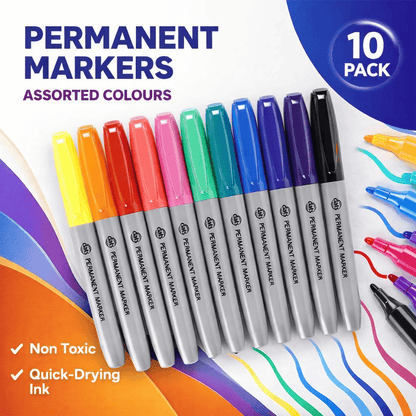 Dats Markers 10pcs Permanent Highlighter Pens Set Bullet Tip Marker Craft Stationary School
