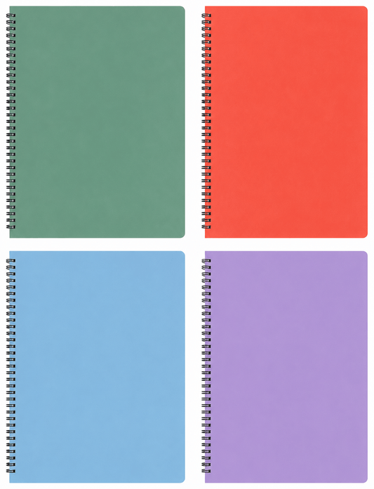 Dats Noteboook A4 Notebook Basic Spring PP Col 120 Pages 60 GSM Ruled Lines