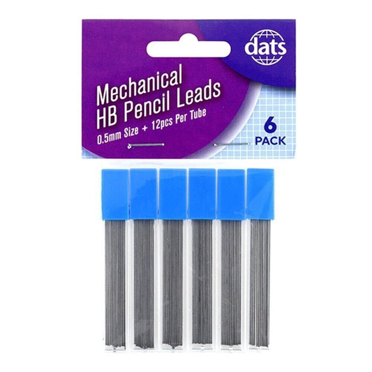 Dats Pencil leads 6 Pack Mechanical Pencil Refill Lead HB 0.5 mm Lead Stationery Office School