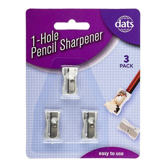 Dats Pencil sharpener 3 Pack Metal Single Hole Pencil Sharpener School Stationery Office