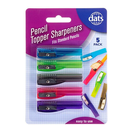Dats Pencil sharpener 5Pcs Fits Standard Size Pencils Cap Top Sharpener Topper Students Desk School