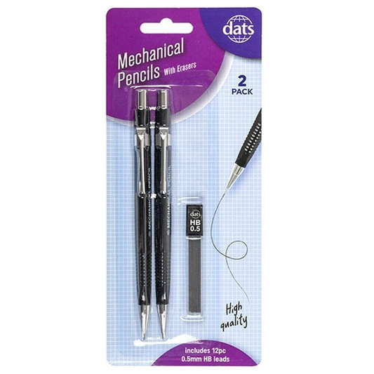 DATS Pencils 2 PCS 0.5MM Mechanical Pencil Drafting Pencils With HB 0.5mm Leads Office School