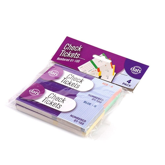 Dats Raffle Tickets 400 Tickets 4pk Check Book Tickets Raffle Party Fundraising Draw Price 4 Colours