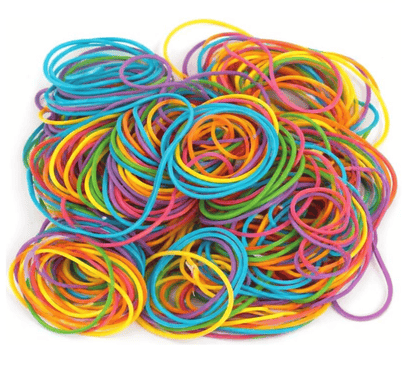 DATS Rubber Bands 100g Rubber Band Mixed Colour Bands Size 16 60x1.5mm Elastic Home Office