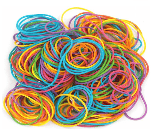 DATS Rubber Bands 100g Rubber Band Mixed Colour Bands Size 16 60x1.5mm Elastic Home Office