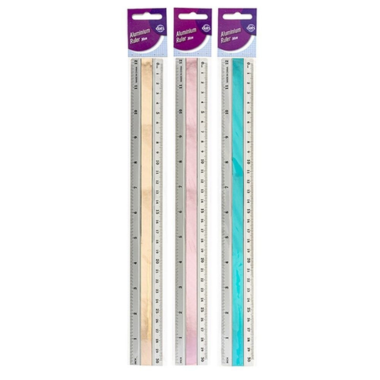 Dats Ruler 30cm Aluminium Ruler Silver School 12Inch Stationery Office Colorful