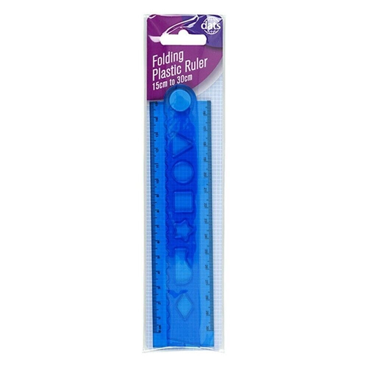 Dats Ruler 30cm Plastic Ruler Folding School Stationery Office Blue