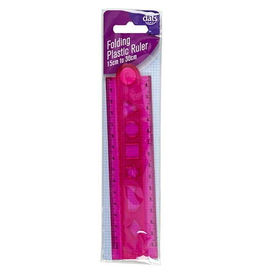 DATS Ruler 30cm Plastic Ruler Folding School Stationery Office Purple