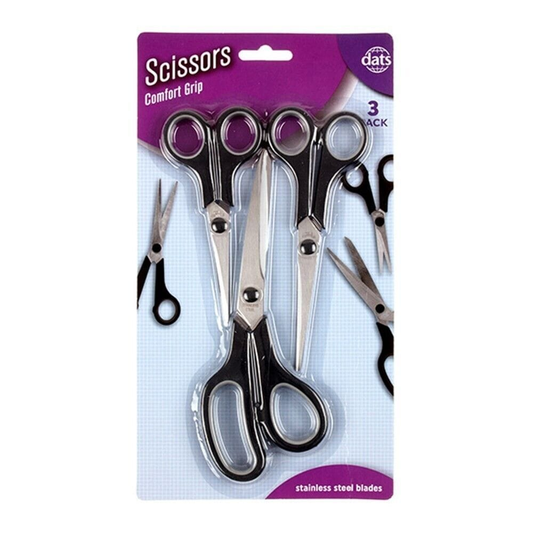 DATS Scissors 3pk Craft Scissors School Office Home Student Paper Cut Art Craft Tool Shears