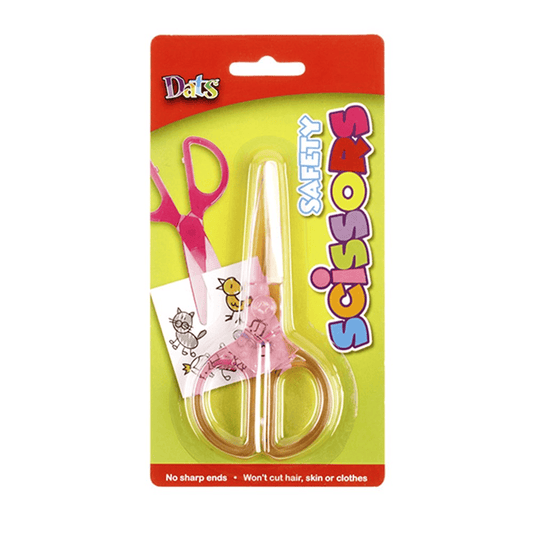 Dats Scissors Safety Scissors Kids Plastic Blunt Tip Art Craft Handle Pink No Blade