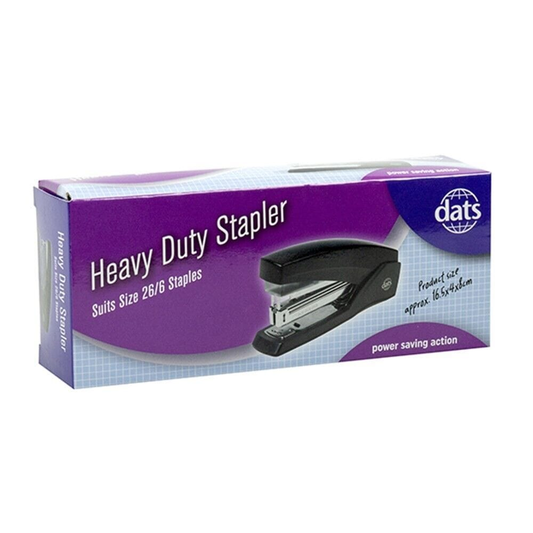 DATS Stapler Heavy Duty Stapler Stationery Office Black Supplies School Desktop 26/6