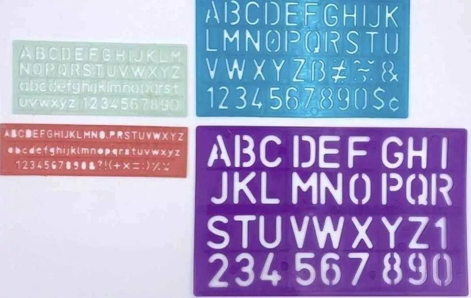 Dats Stencil Alphabet Stencil 4 Pcs Ruler Sets Upper Lower Letters Numbers School Plastic