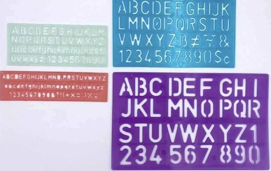 Dats Stencil Alphabet Stencil 4 Pcs Ruler Sets Upper Lower Letters Numbers School Plastic