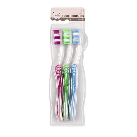 Dats Toothbrush 3 Pack Clean Adult Standard Medium Bristle Toothbrush Dental Teeth Oral Care