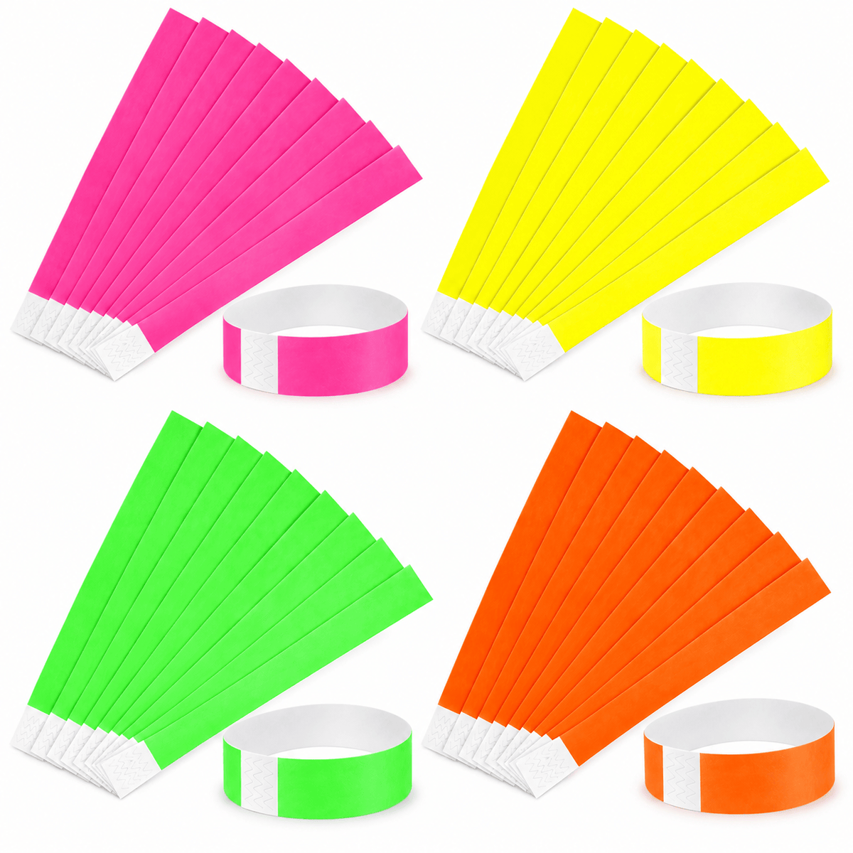 Dats Wristbands 10 Pack Paper Event Wristbands Party Event ID Security Birthday Bright Colours