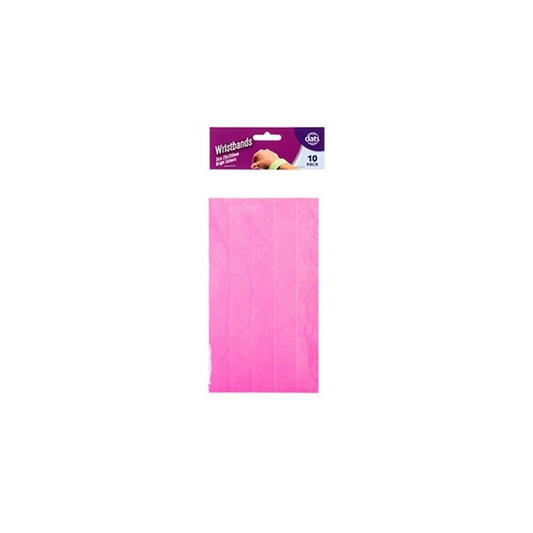 Dats Wristbands Pink 10 Pack Paper Event Wristbands Party Event ID Security Birthday Bright Colours