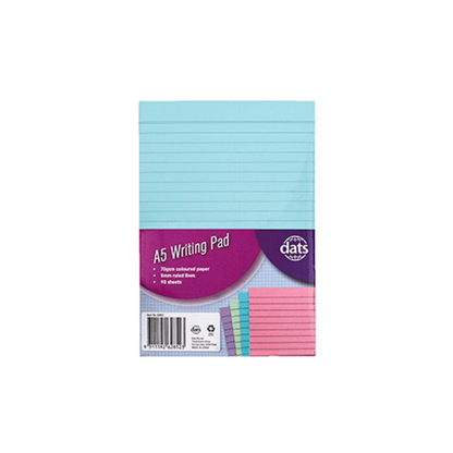 Dats Writing pads Blue Writing Pads Note Flash Index Ruled Pad A5 Office School Ruled Lines 90pk