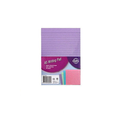 Dats Writing pads Purple Writing Pads Note Flash Index Ruled Pad A5 Office School Ruled Lines 90pk