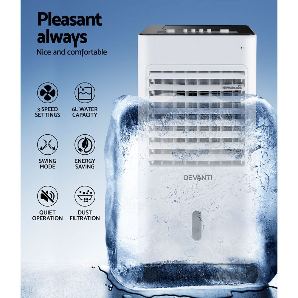 Devanti Appliances > Air Conditioners > Evaporative Coolers Devanti Evaporative Air Cooler Conditioner 6L