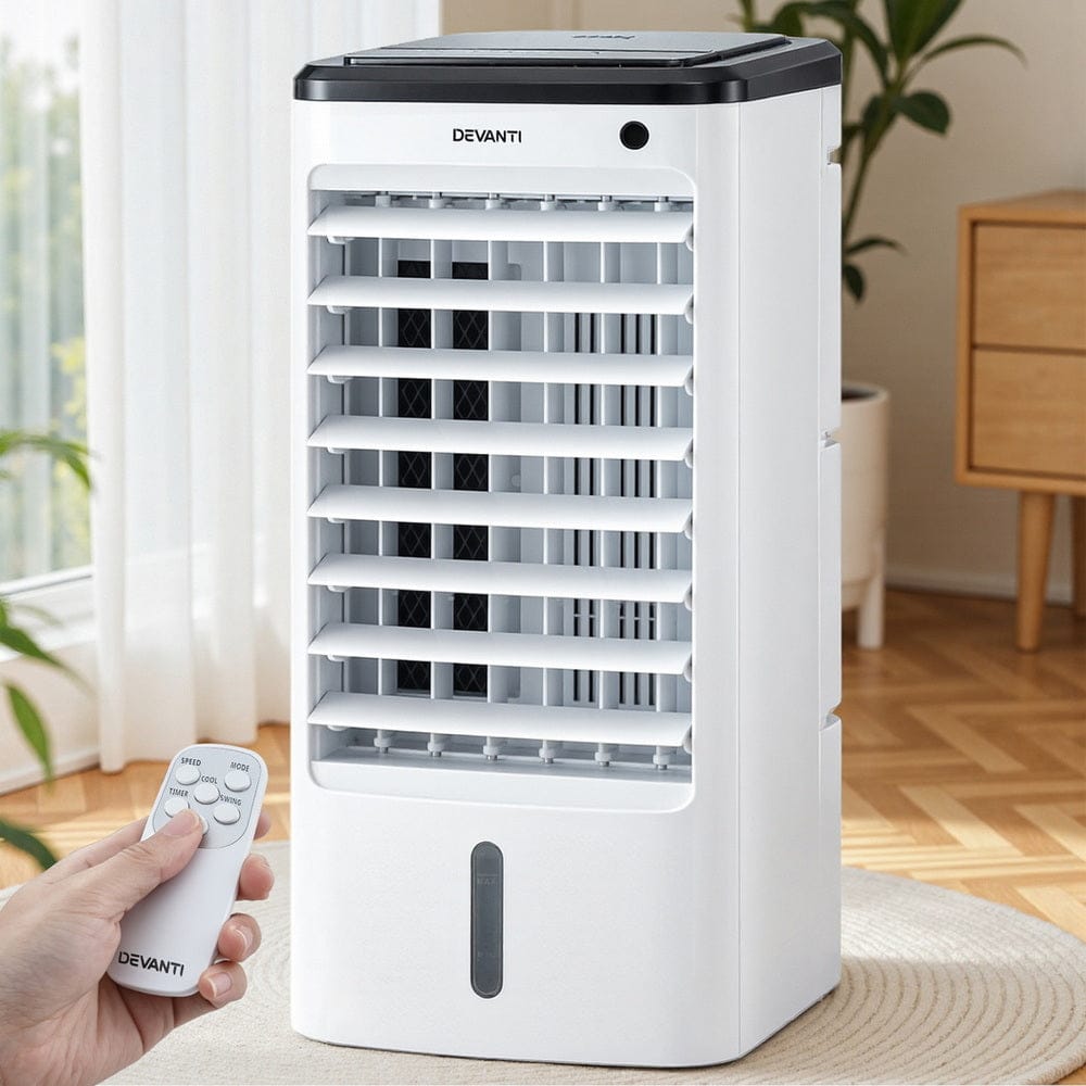 Devanti Appliances > Air Conditioners > Evaporative Coolers Devanti Evaporative Air Cooler Conditioner w/ Remote 4L