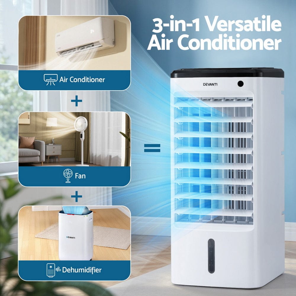Devanti Appliances > Air Conditioners > Evaporative Coolers Devanti Evaporative Air Cooler Conditioner w/ Remote 4L