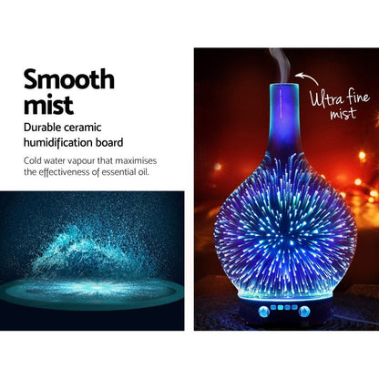 Devanti Appliances > Aroma Diffusers & Humidifiers > Aroma Diffusers Devanti Aroma Diffuser Aromatherapy 3D Glass 100ml