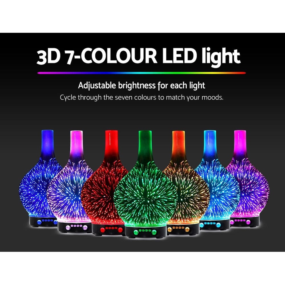 Devanti Appliances > Aroma Diffusers & Humidifiers > Aroma Diffusers Devanti Aroma Diffuser Aromatherapy 3D Glass 100ml