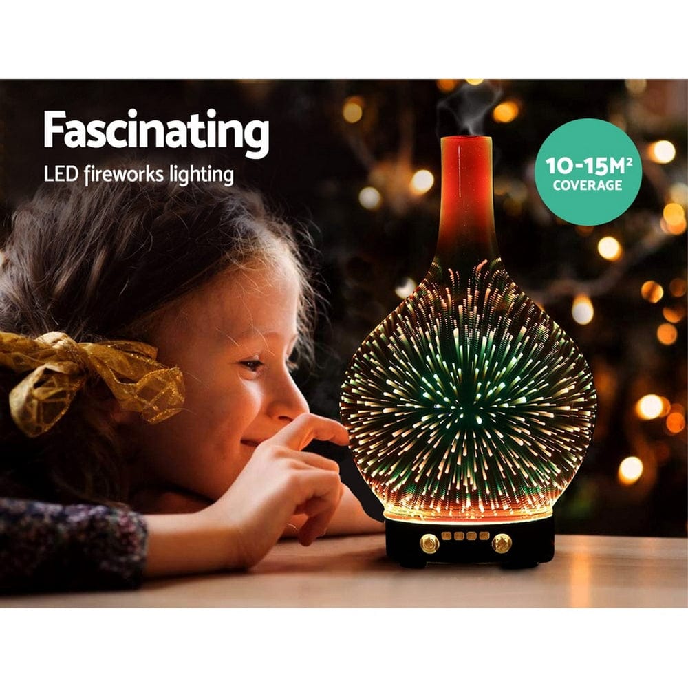 Devanti Appliances > Aroma Diffusers & Humidifiers > Aroma Diffusers Devanti Aroma Diffuser Aromatherapy 3D Glass 100ml