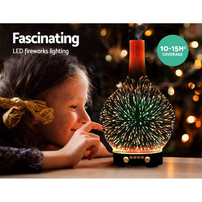 Devanti Appliances > Aroma Diffusers & Humidifiers > Aroma Diffusers Devanti Aroma Diffuser Aromatherapy 3D Glass 100ml