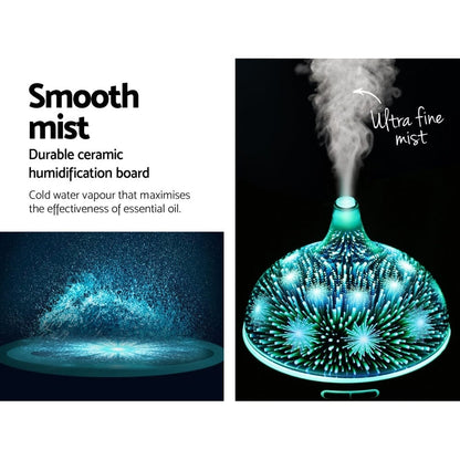 Devanti Appliances > Aroma Diffusers & Humidifiers > Aroma Diffusers Devanti Aroma Diffuser Aromatherapy 3D Glass 400ml