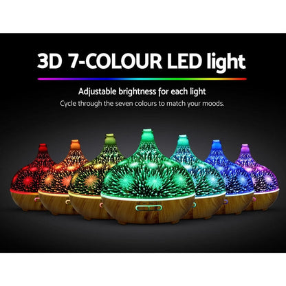 Devanti Appliances > Aroma Diffusers & Humidifiers > Aroma Diffusers Devanti Aroma Diffuser Aromatherapy 3D Glass 400ml