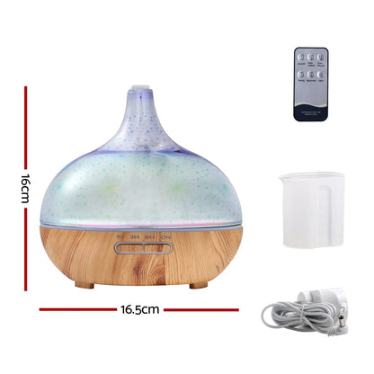 Devanti Appliances > Aroma Diffusers & Humidifiers > Aroma Diffusers Devanti Aroma Diffuser Aromatherapy 3D Glass 400ml