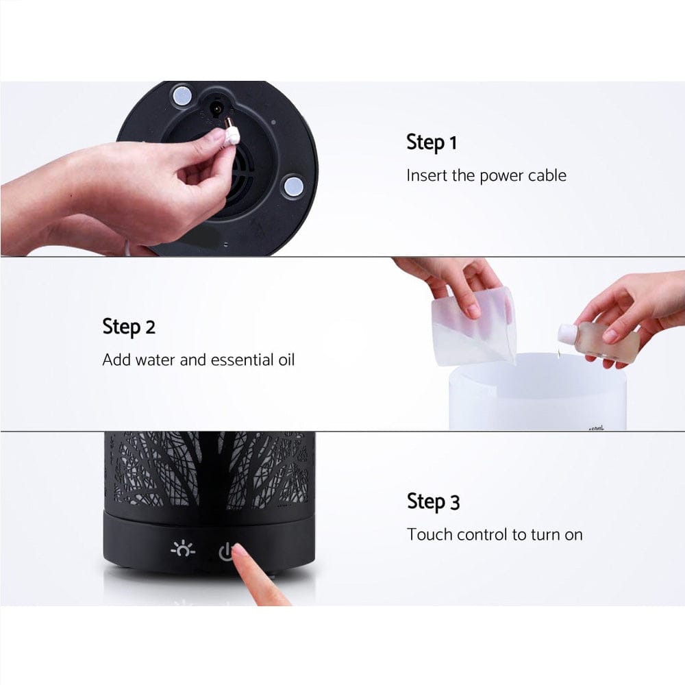 Devanti Appliances > Aroma Diffusers & Humidifiers > Aroma Diffusers Devanti Aroma Diffuser Aromatherapy Black 160ml