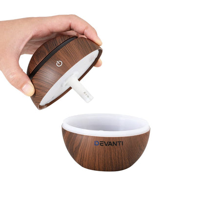 Devanti Appliances > Aroma Diffusers & Humidifiers > Aroma Diffusers Devanti Aroma Diffuser Aromatherapy Dark Wood 130ml