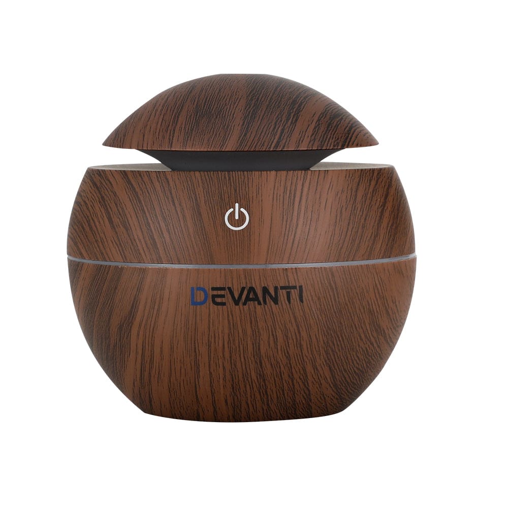 Devanti Appliances > Aroma Diffusers & Humidifiers > Aroma Diffusers Devanti Aroma Diffuser Aromatherapy Dark Wood 130ml
