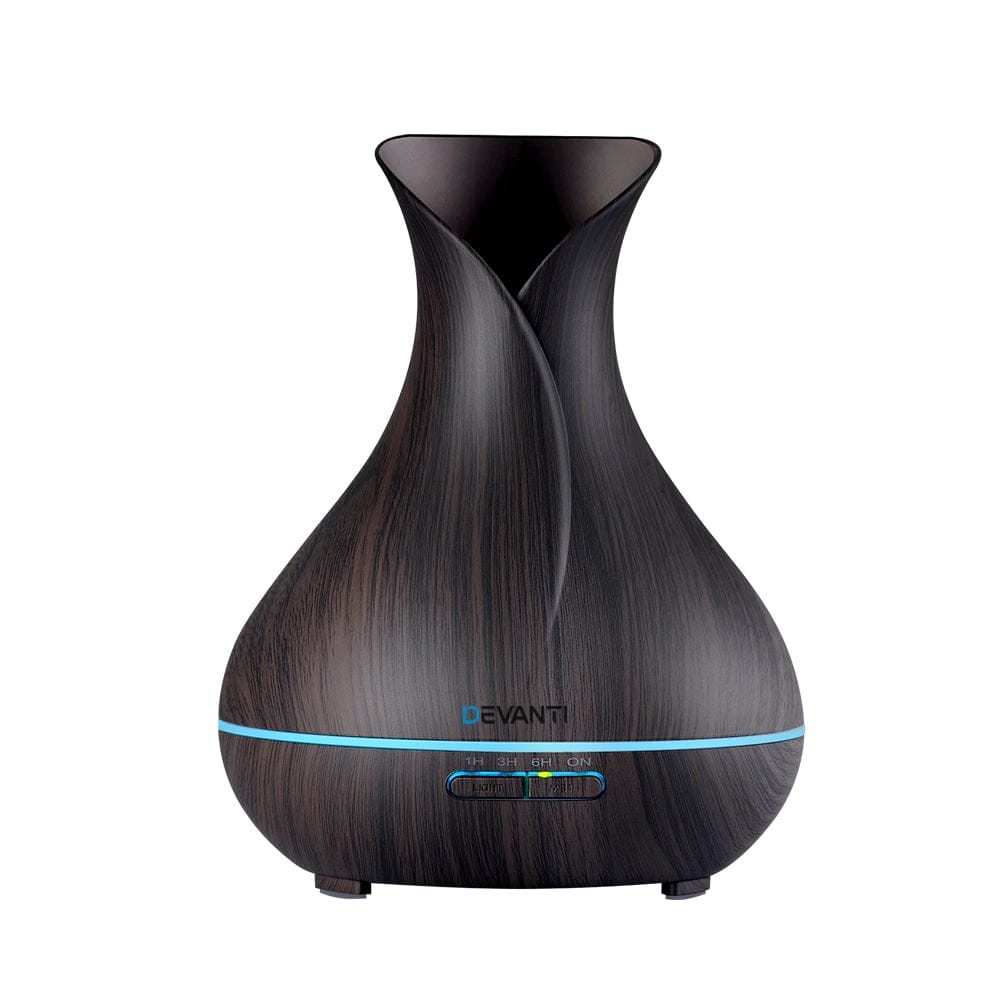 Devanti Appliances > Aroma Diffusers & Humidifiers > Aroma Diffusers Devanti Aroma Diffuser Aromatherapy Dark Wood 400ml