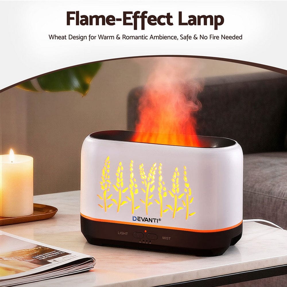 Devanti Appliances > Aroma Diffusers & Humidifiers > Aroma Diffusers Devanti Aroma Diffuser Aromatherapy Flame 200ml