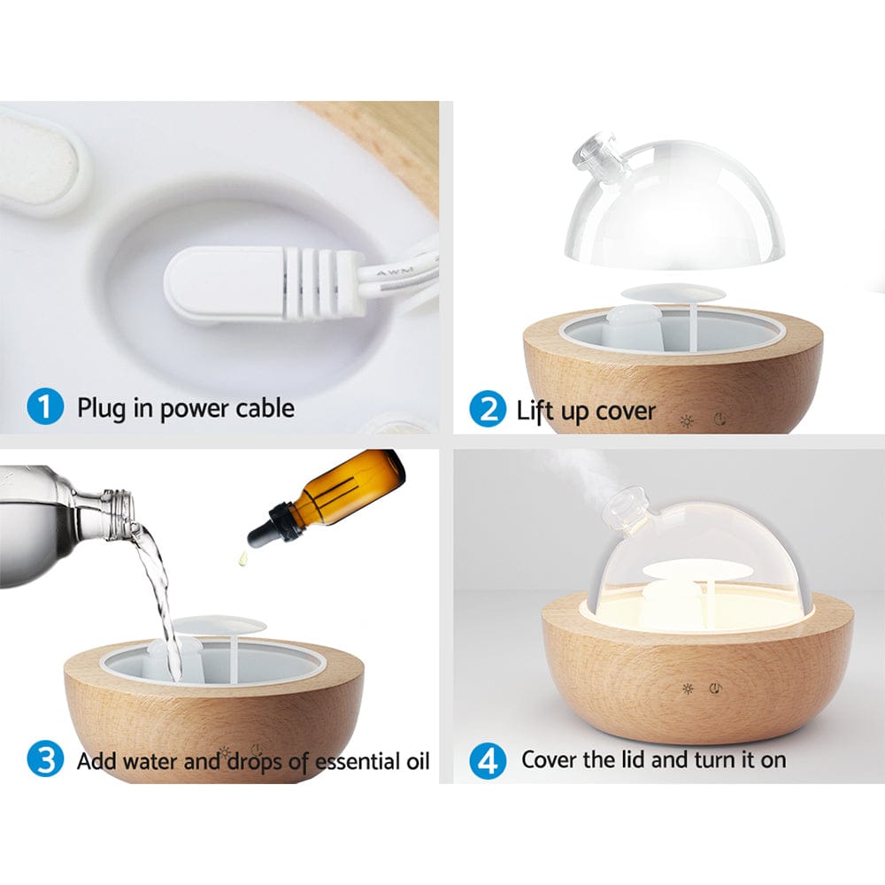 Devanti Appliances > Aroma Diffusers & Humidifiers > Aroma Diffusers Devanti Aroma Diffuser Aromatherapy Glass 200ml