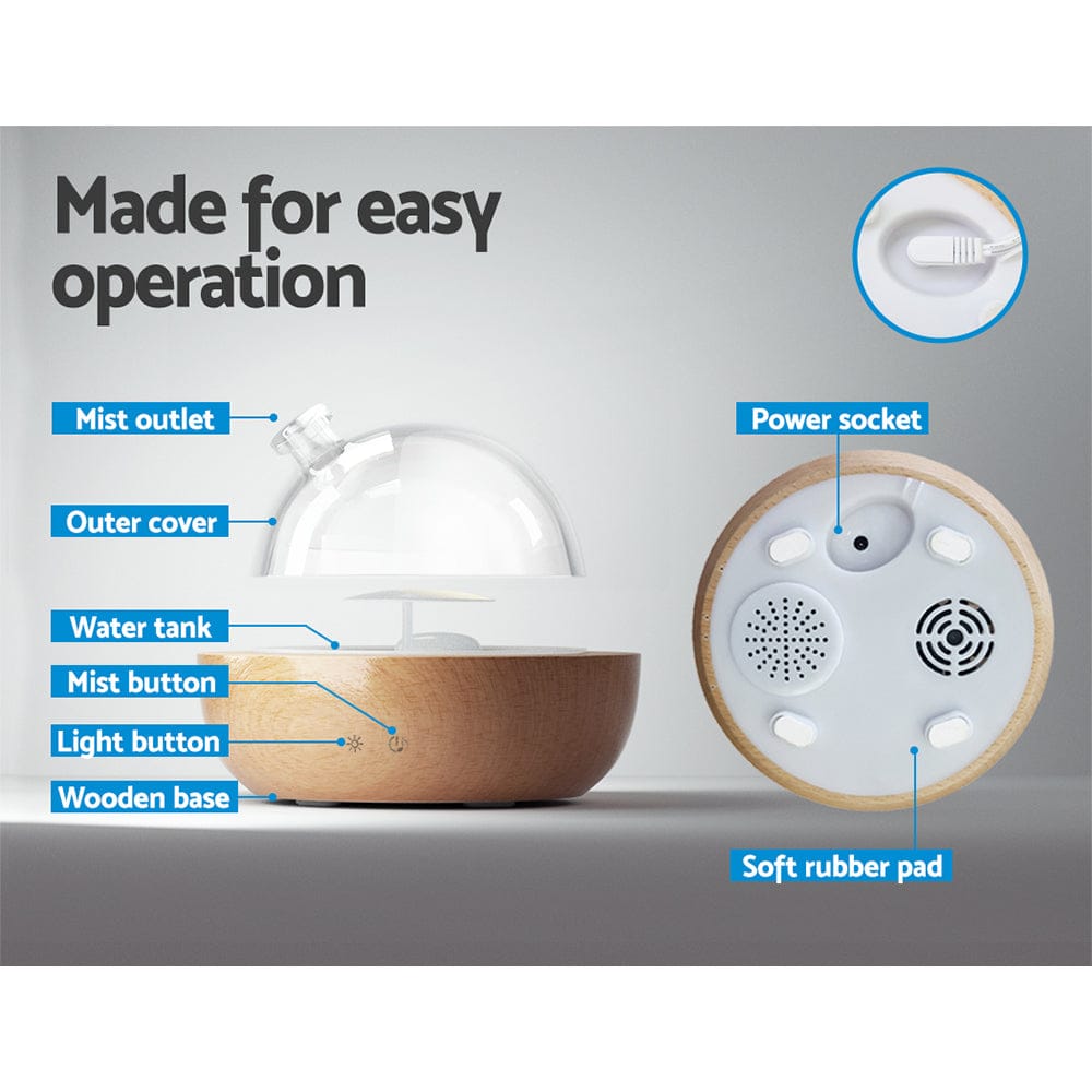 Devanti Appliances > Aroma Diffusers & Humidifiers > Aroma Diffusers Devanti Aroma Diffuser Aromatherapy Glass 200ml
