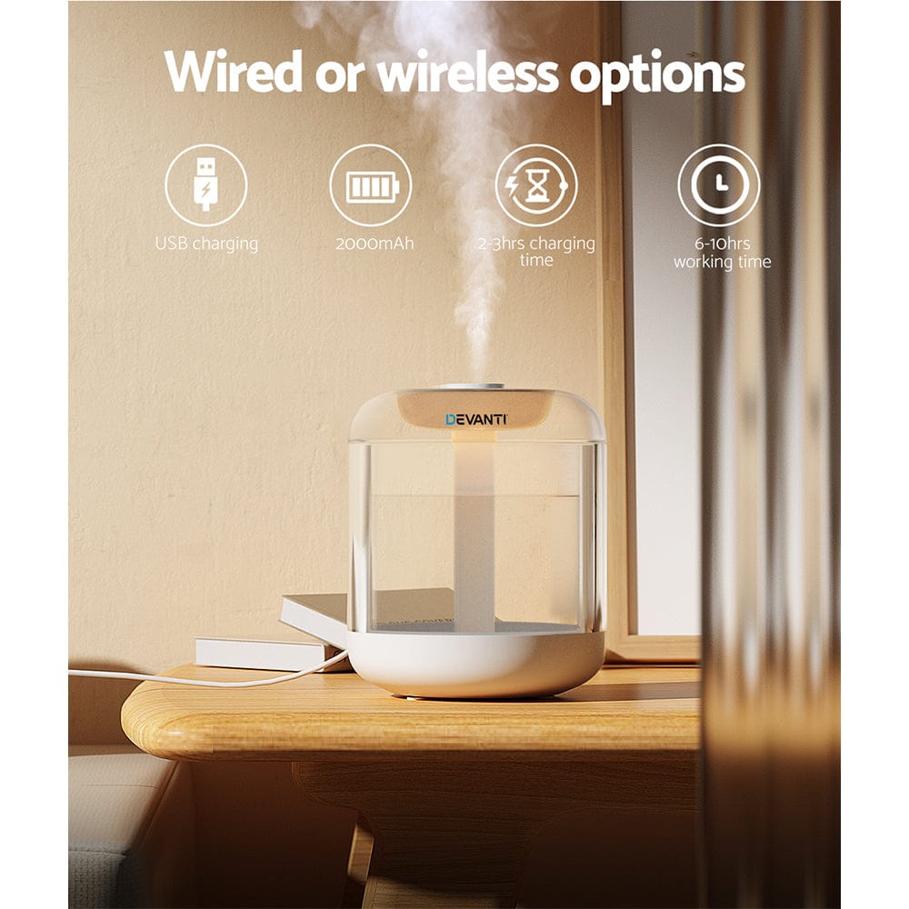 Devanti Appliances > Aroma Diffusers & Humidifiers > Aroma Diffusers Devanti Aroma Diffuser Aromatherapy Humidifier 1L