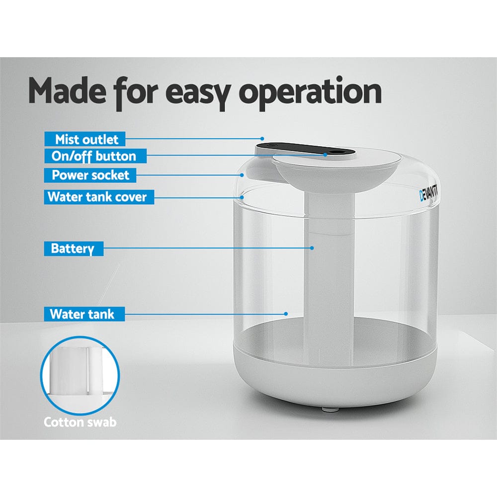 Devanti Appliances > Aroma Diffusers & Humidifiers > Aroma Diffusers Devanti Aroma Diffuser Aromatherapy Humidifier 1L