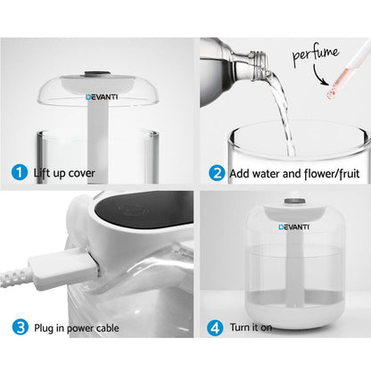 Devanti Appliances > Aroma Diffusers & Humidifiers > Aroma Diffusers Devanti Aroma Diffuser Aromatherapy Humidifier 1L